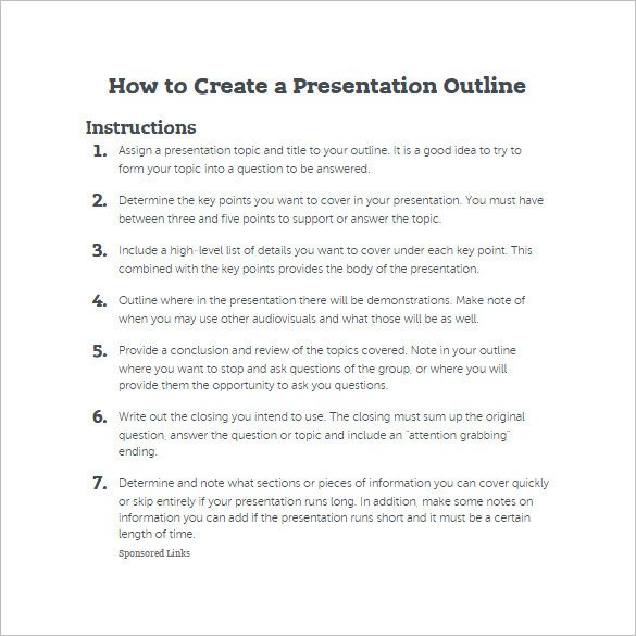 Powerpoint Presentation Outline Example 7 Presentation Outline Templates – Free Ppt Word & Pdf