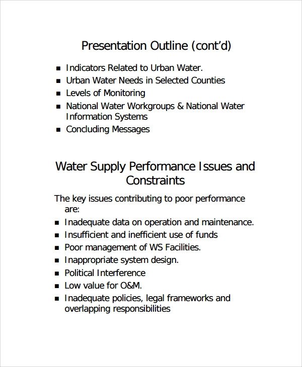 Powerpoint Presentation Outline Example Sample Presentation Outline Template 6 Free Documents