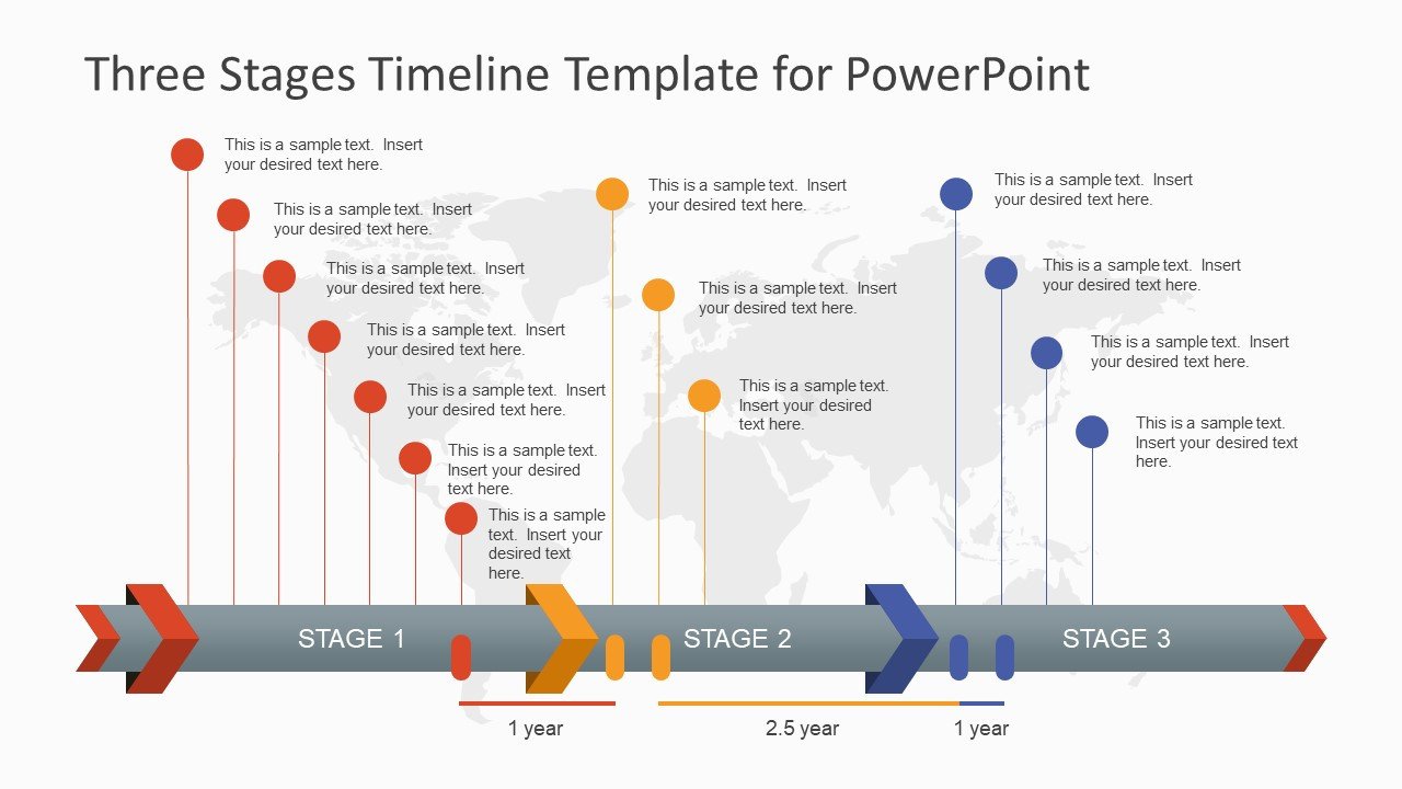 Powerpoint Timeline Template Free Three Stages Timeline Template for Powerpoint Slidemodel