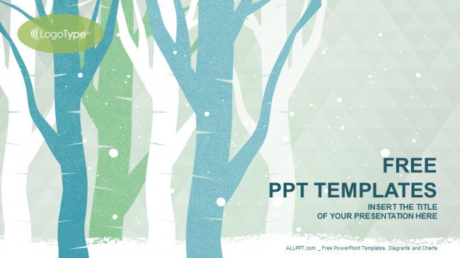 Ppt Presentation Template Free Winter Trees Nature Powerpoint Templates