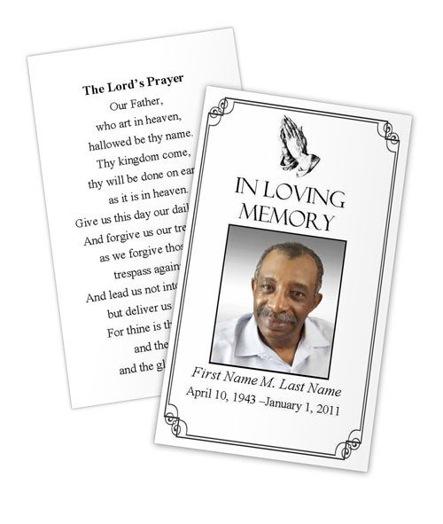 Prayer Card Template Free Praying Hands Prayer Card Template