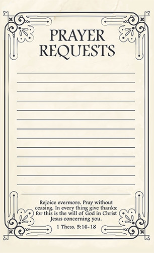 Prayer Request Card Template Free Printable Prayer Request forms