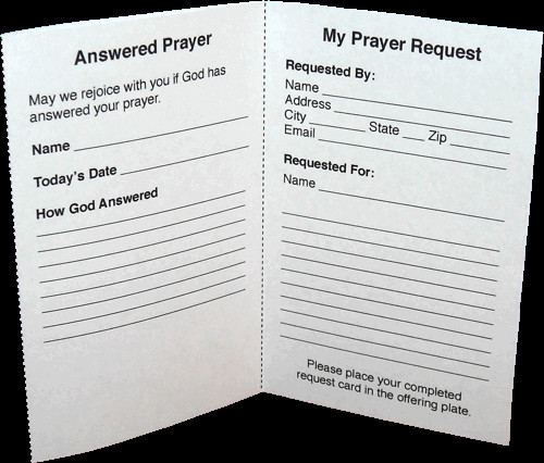 Prayer Request Card Template Free Printable Prayer Request