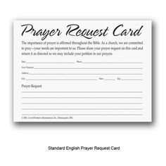 Prayer Request Card Template Prayer Card Printable Prayer Request Cards 4 Cards On 8 5