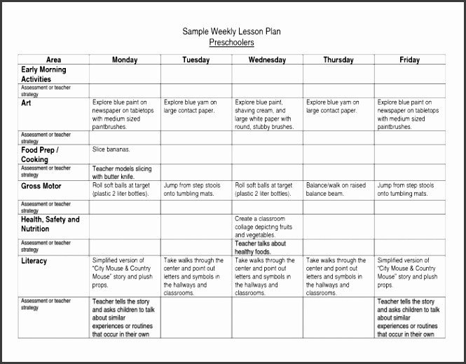 Pre K Lesson Plan Template Weekly Lesson Plan Template High School Sampletemplatess