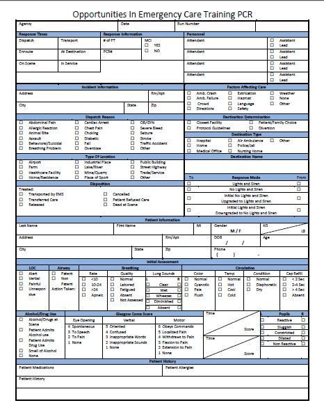 Prehospital Care Report Template 16 Best Images About Ems Paperwork On Pinterest
