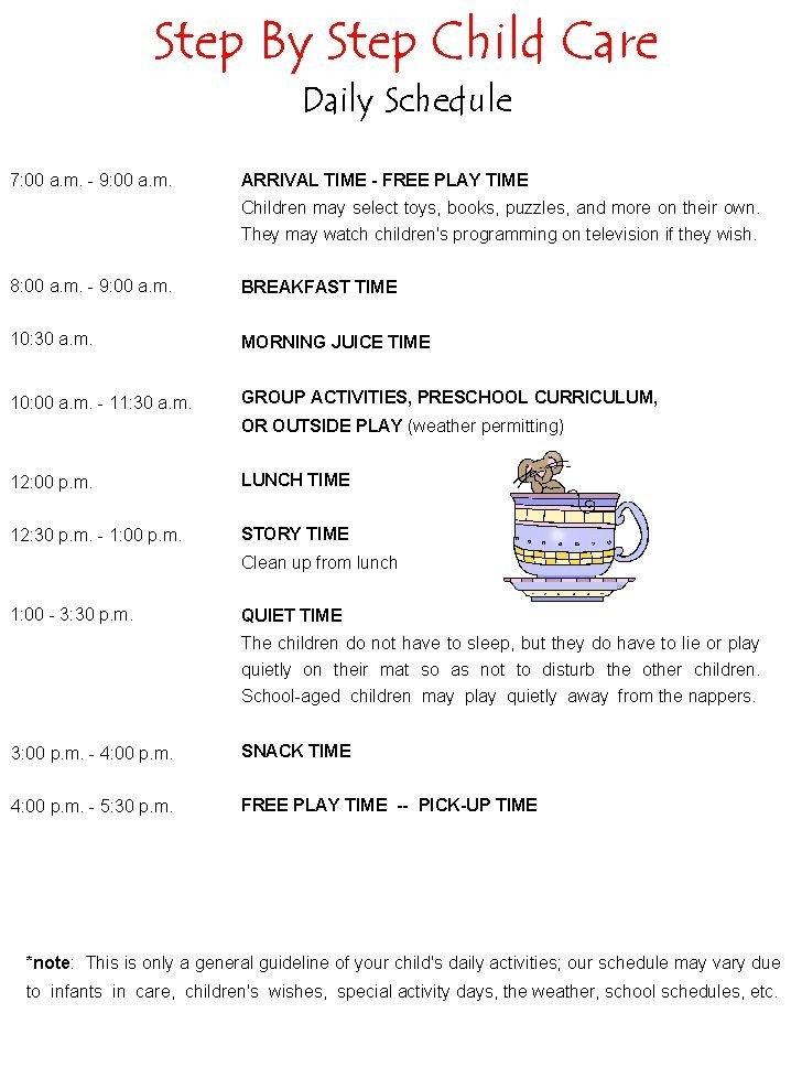 Preschool Daily Schedule Template 39 Best Preschool Play School and Daycare Day Planning