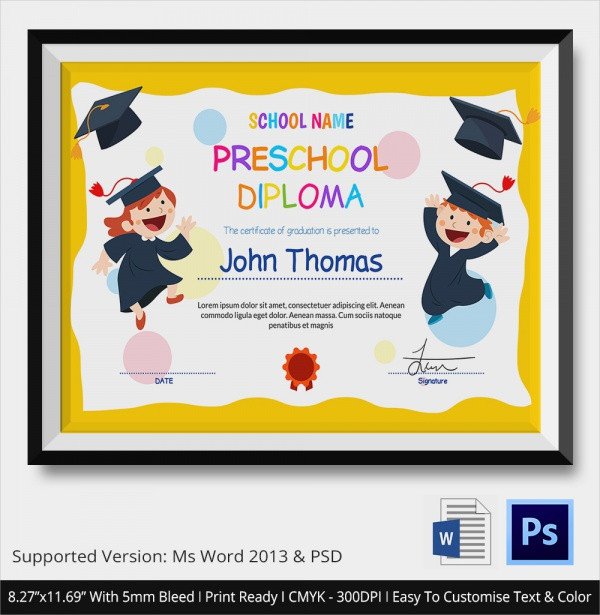 Preschool Graduation Programs Template 20 Graduation Certificates Psd Word Ai Indesign
