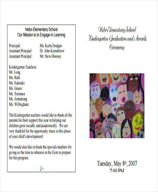 Preschool Graduation Programs Template 6 Sample Graduation Programs Pdf Word