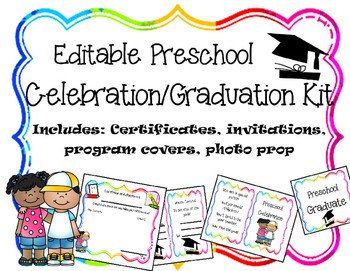 Preschool Graduation Programs Template Editable Preschool Graduation Celebration Printables by