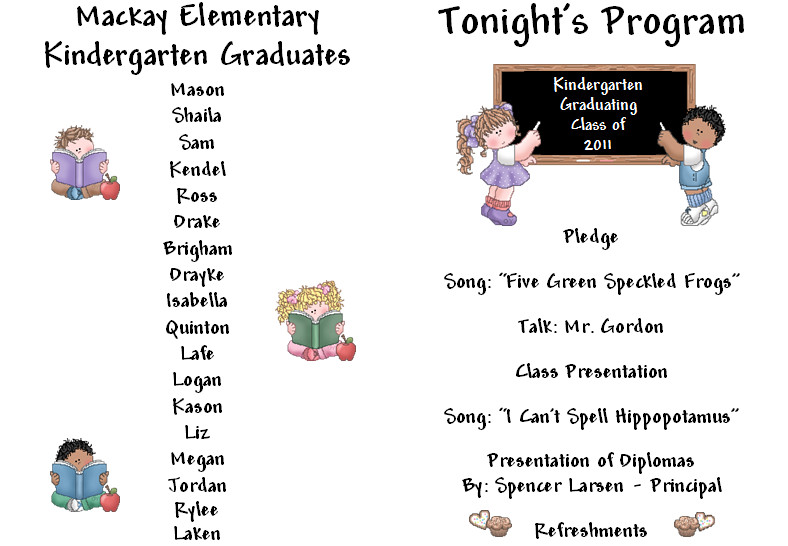 Preschool Graduation Programs Template Keeping Focused Kindergarten Graduation