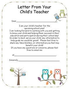 Preschool Welcome Letter Template Introduction Letter to Parents From Preschool Teacher