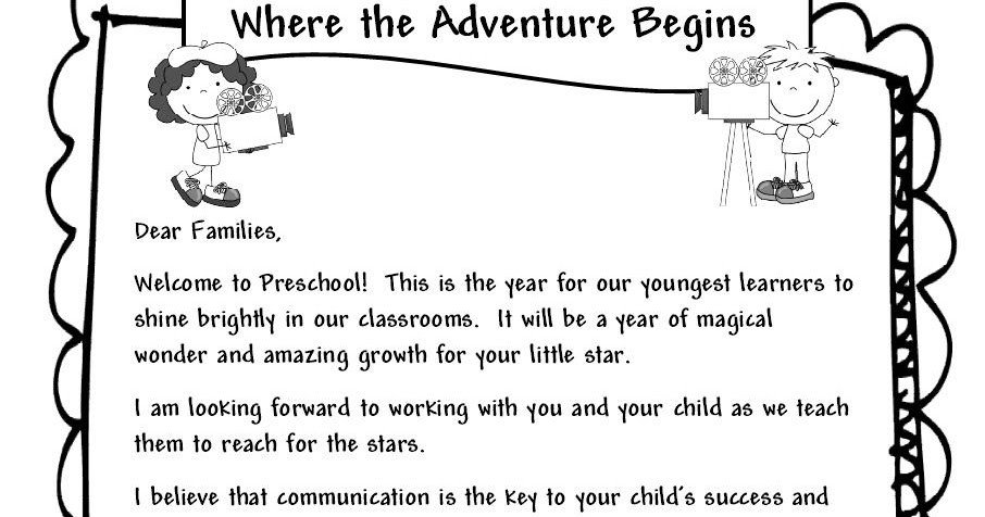 Preschool Welcome Letter Template Learning and Teaching with Preschoolers Wel E Parents