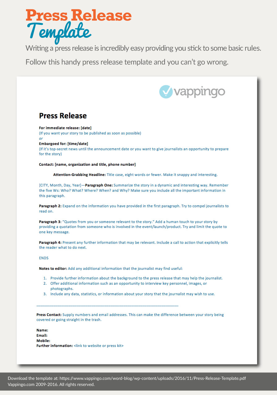 Press Release Template Word Free Press Release Template Impress Journalists In Seconds