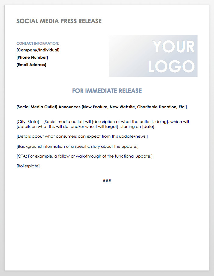 Press Release Template Word Free Press Release Templates