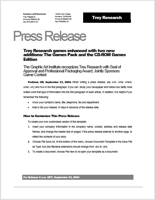 Press Release Template Word Press Release Template 15 Free Samples Ms Word Docs