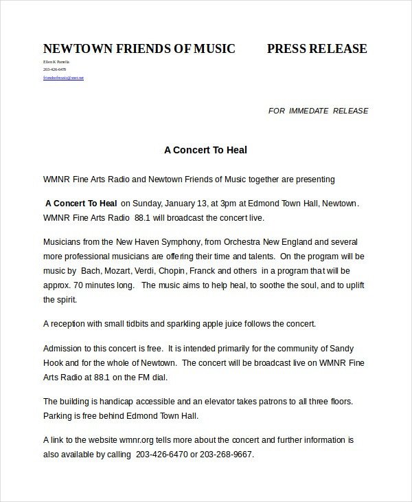 Press Release Template Word Press Release Template