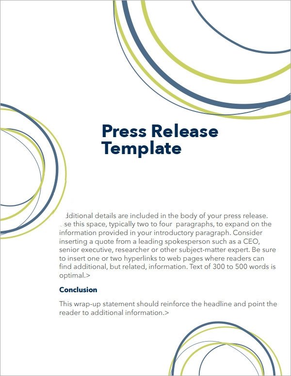 Press Release Template Word Sample Press Release Templates 7 Free Documents