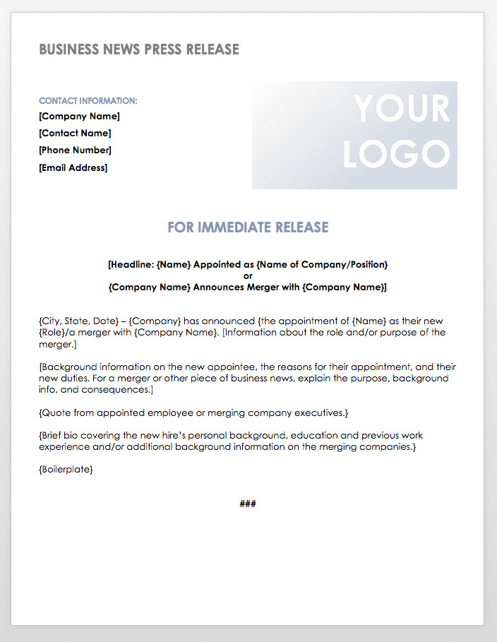Press Release Templates Word Free Press Release Templates