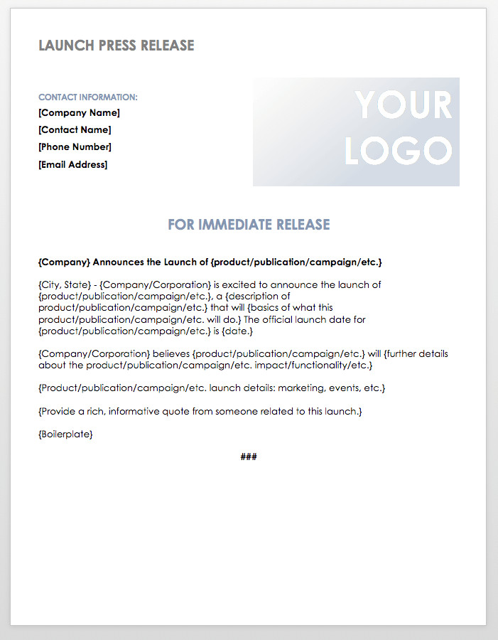Press Release Templates Word Free Press Release Templates