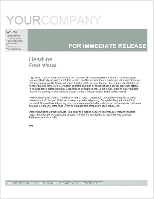 Press Release Templates Word Press Release Template 15 Free Samples Ms Word Docs