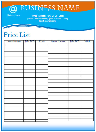 Price List Template Excel 8 Price List Templates to Make Any Kind Of Price List