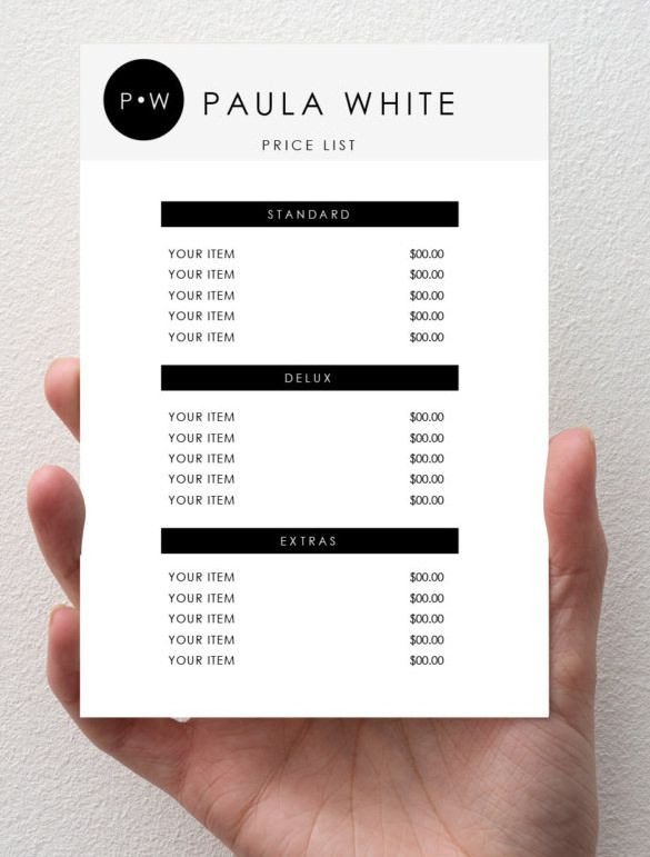 Price List Template Excel Price List Template – 19 Free Word Excel Pdf Psd