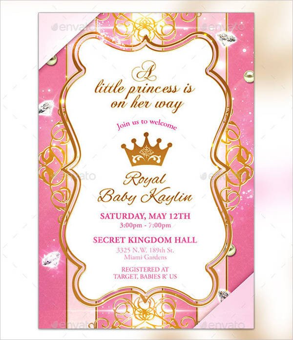 Princess Baby Shower Invitations Templates 18 Beautiful Princess Invitations Psd Ai