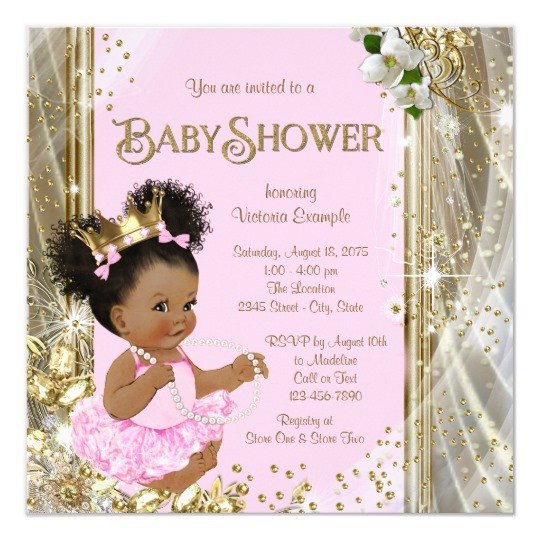 Princess Baby Shower Invitations Templates African American Princess Baby Shower Invitations