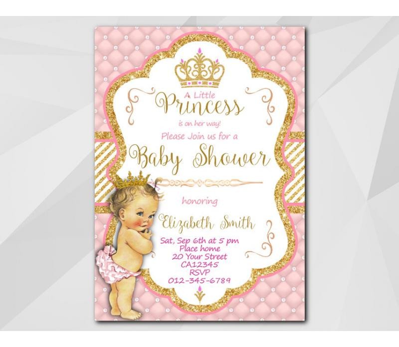 Princess Baby Shower Invitations Templates Custom Little Princess Baby Shower Invitation