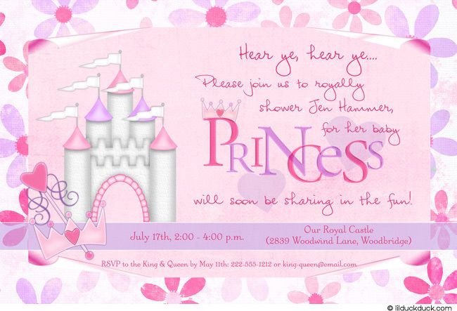 Princess Baby Shower Invitations Templates Princess Baby Shower Invitation