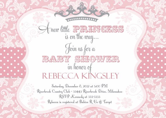 Princess Baby Shower Invitations Templates Princess themed Baby Shower Ideas