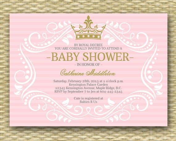 Princess Baby Shower Invitations Templates Royal Princess Baby Shower Invitation Little Princess Baby