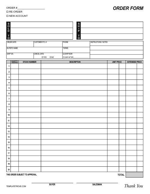 Printable Avon order forms Customizable Re Colorable order form Many formats Free