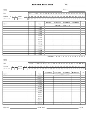 Printable Basketball Stat Sheet Basketball Score Sheet 2018