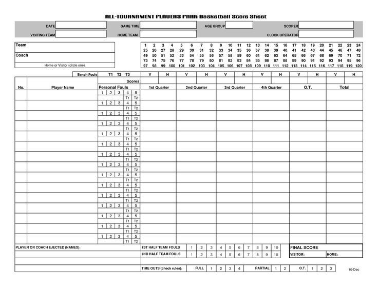 Printable Basketball Stat Sheet Basketball Score Sheet 2019