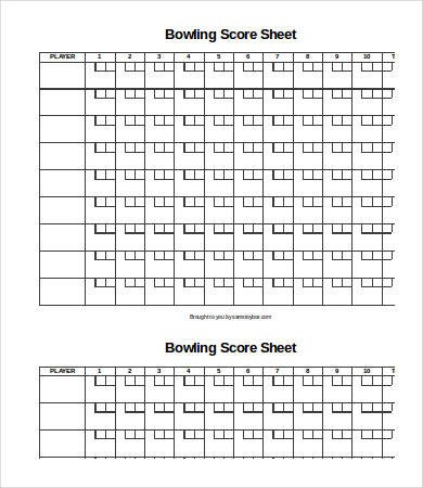 Printable Bowling Score Sheet Bowling Score Sheet Templates 8 Free Word Pdf Excel
