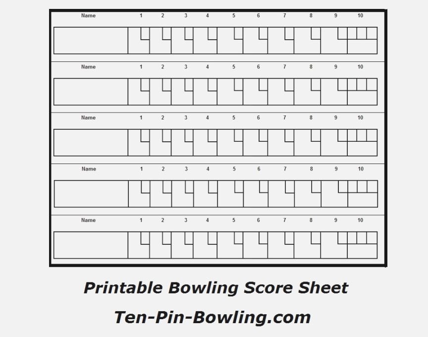 Printable Bowling Score Sheet top Mesmerizing Printable Bowling Score Sheet