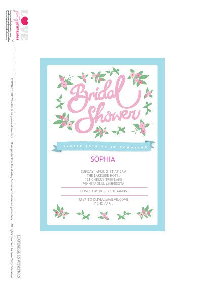 Printable Bridal Shower Card Free Bridal Shower Party Printables From Love Party