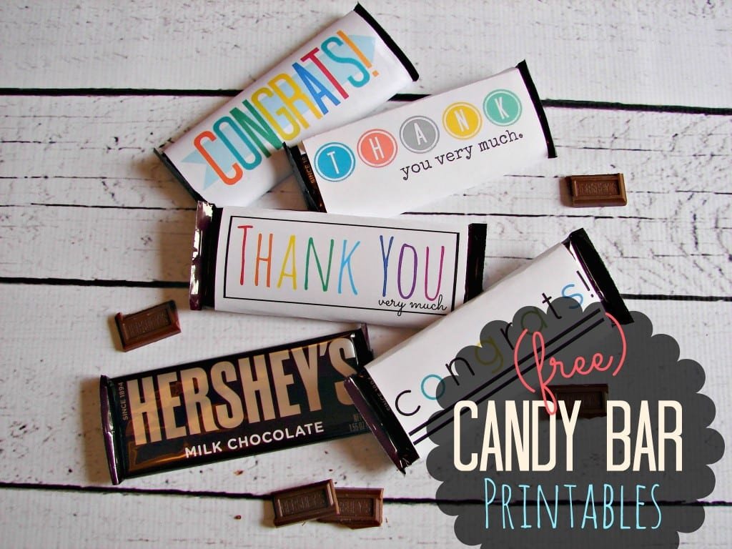 Printable Candy Bar Wrappers Free Candy Bar Wrapper Thank You and Congrats Printables