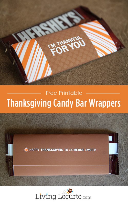 Printable Candy Bar Wrappers Thanksgiving Hostess Gift Ideas the Idea Room