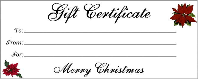 Printable Christmas Gift Certificates 18 Gift Certificate Templates Excel Pdf formats