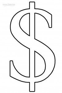 Printable Dollar Signs Printable Money Coloring Pages for Kids