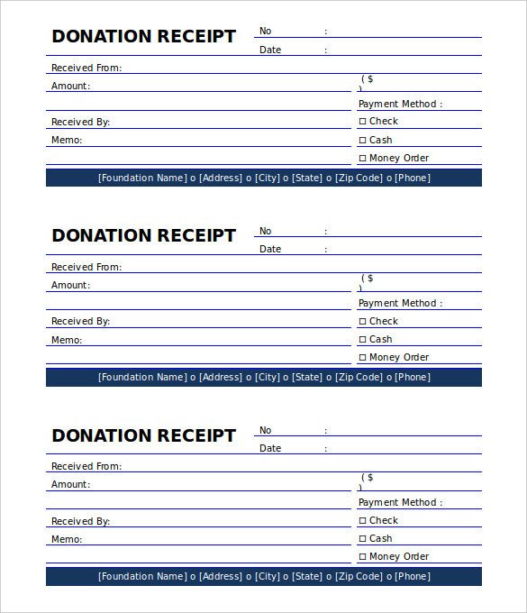 Printable Donation form Template 18 Payment Receipt Templates – Free Sample Example