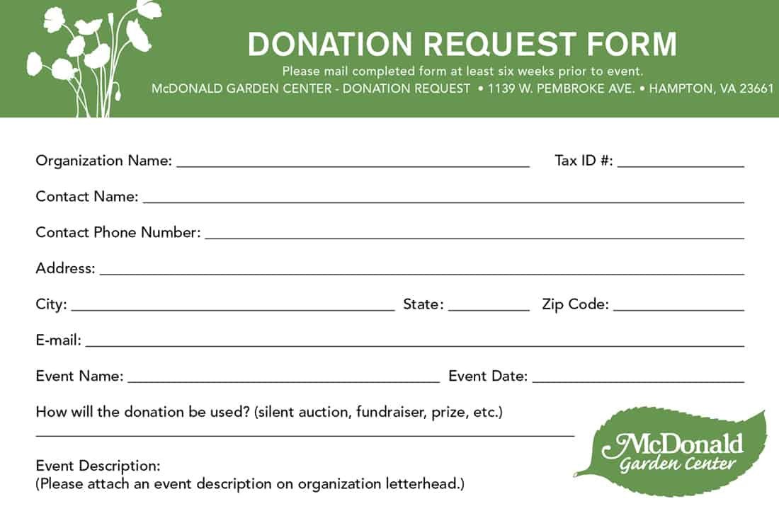Printable Donation form Template 6 Donation form Templates Excel Pdf formats