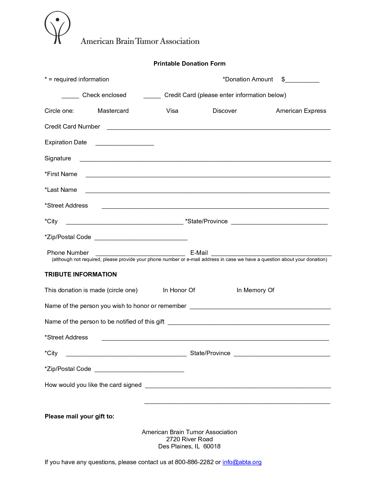 Printable Donation form Template 6 Free Donation form Templates Excel Pdf formats