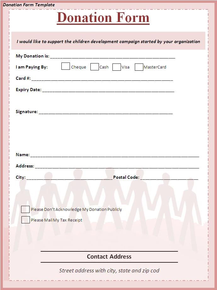Printable Donation form Template Donation form Template Printable Donation form Template Donation form Template