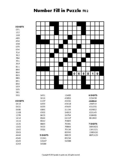 Printable Fill In Puzzle Number Fill In Puzzles Volume 1 Printable Pdf – Puzzles