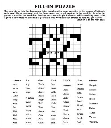 Printable Fill In Puzzle Printable Puzzle 9 Free Pdf Documents Download