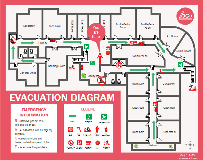 Printable Fire Escape Plan Template Free Colored Evacuation Plan Templates